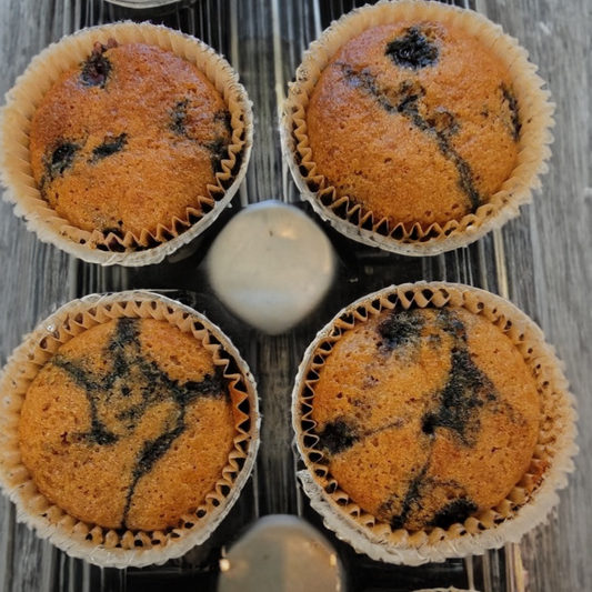 Spelt Sourdough Blueberry Muffins