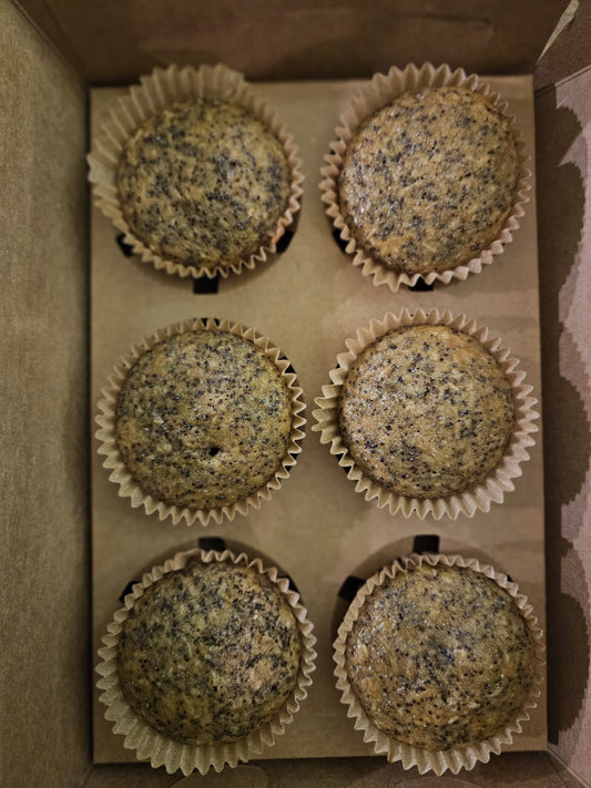 Einkorn Sourdough Lemon Poppy Muffins