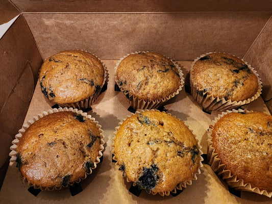 Einkorn Sourdough Blueberry Muffins